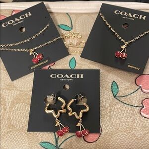 SOLD!!!!!!!! Coach Cherry Charm Jewelry Trio